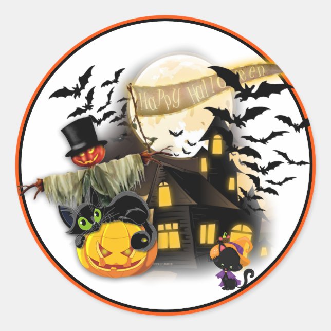 Alles Halloween Stickers Set der 20 Runde (Vorderseite)