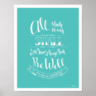 Alles Handlettered "ist wohler" - Türkis Poster