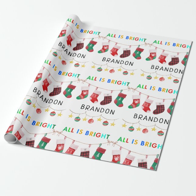 Alles in allem ein personalisierter, heller Weihna Geschenkpapier (Ungerollt)