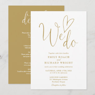 Alles in allem machen wir eine Herz-Gold-Hochzeit Einladung