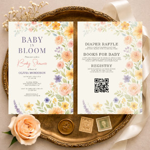 Alles in Einem Baby In Bloom Florale Babyparty Einladung