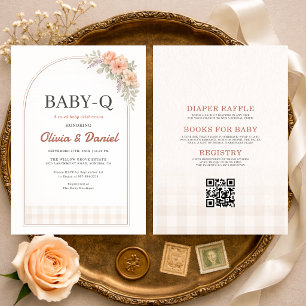 Alles in Einem BabyQ BBQ Gingham Babyparty-Einladu Einladung