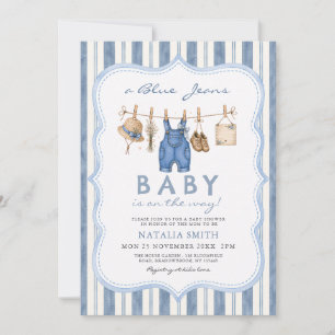 Alles in Einem Blauem Jeans Baby Denim Baby Shower Einladung