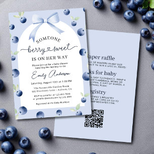 Alles in einem Blueberry Berry Sweet Girl Baby Dus Einladung