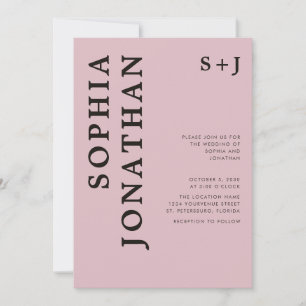 Alles in Einem Dusty Rose Bold Onyx Typografie Hoc Einladung