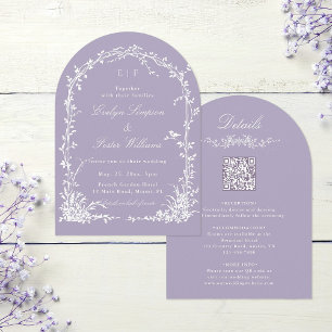 Alles in Einem Florales Bogen Garten Hochzeit Lave Einladung