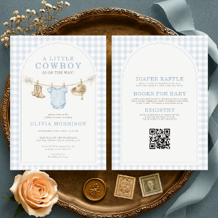 Alles in Einem Kleinen Cowboy Jungen Baby Shower Einladung