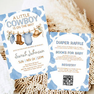 Alles in Einem Kleinen Cowboy Jungen Baby Shower Einladung