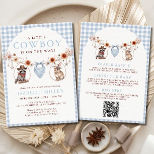 Alles in Einem Kleinen Cowboy Jungen Baby Shower Einladung
