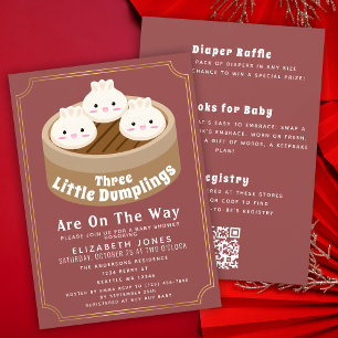 Alles in einem kleinen Klöße-Triplett-Baby-Shower Einladung