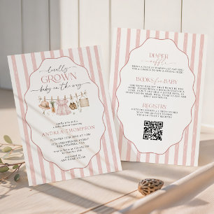 Alles in Einem Lokal Angebauten Baby Shower Rosa S Einladung