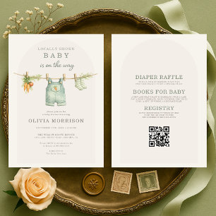 Alles in Einem Lokal Angebauter Markt Baby Shower Einladung