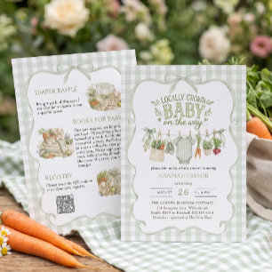 Alles in Einem Lokal Angebotenes Babyshower-Essen Einladung