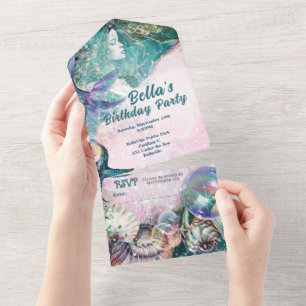 ALLES IN EINEM Mermaid Under the Sea Einladung