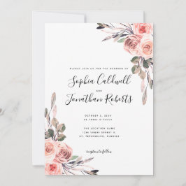 Alles in einem mit Details Rosenblüten-Rosen Hochz Einladung