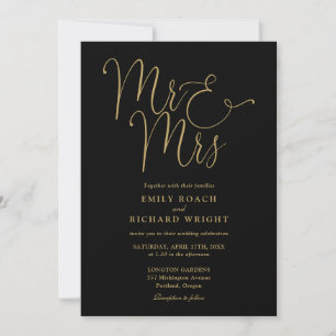Alles in einem Mr. und Mrs. Chic Black and Gold Ho Einladung