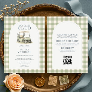 Alles in Einem Neu im Club Golfwagen Baby Shower Einladung