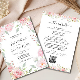 Alles in einem rosa Roses-Sage Grüne Hochzeit Einladung