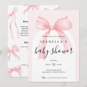 Alles in Einem Rosa Schleife Baby Shower Einladung