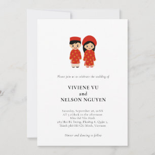 Alles in einem vietnamesischen Hochzeitsempfang RE Einladung