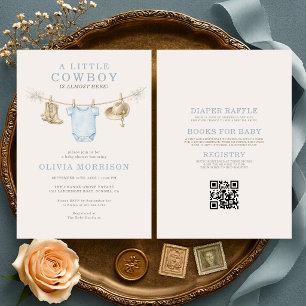 Alles in Einem Wild West Little Cowboy Baby Shower Einladung