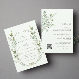 Alles in einer blassgrünen, eleganten Hochzeit der Einladung
