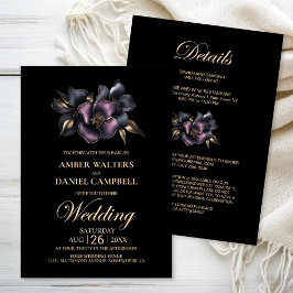 Alles in einer düsteren rosa und grauen blumigen H Einladung