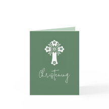 Alles in einer Einladung zur Taufe Cross Fern Gree