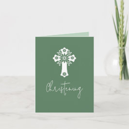 Alles in einer Einladung zur Taufe Cross Fern Gree