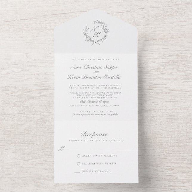 Alles in einer eleganten Einladung zur Hochzeit (Innen Boden)