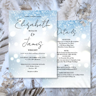 Alles in einer eleganten Winterschneehochzeit Einladung