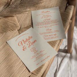 Alles in einer farbenfrohen Hand gezeichnete Retro Einladung