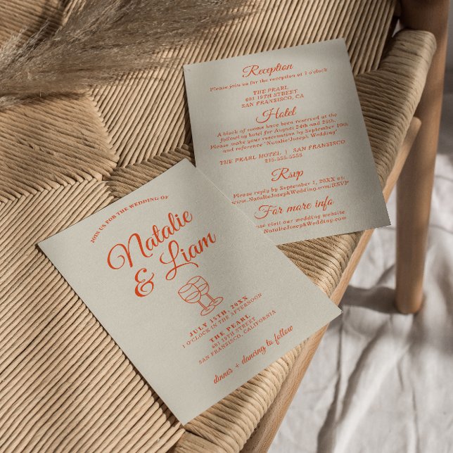 Alles in einer farbenfrohen Hand gezeichnete Retro Einladung (Von Creator hochgeladen)