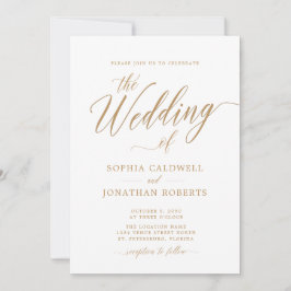 Alles in einer Goldkalligrafie-Hochzeit aktualisie Einladung