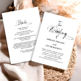 Alles in einer stilvollen Minimalistischen Schwarz Einladung