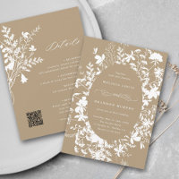 Alles in einer Wildblume Rahmen Hochzeitsschuh Tan