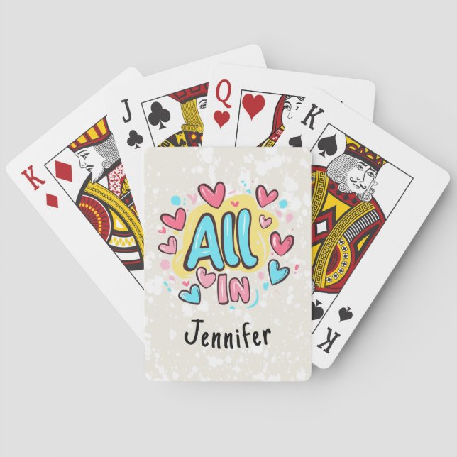 "Alles in" Personalisierter Graffiti-Stil Spielkarten (Rückseite)