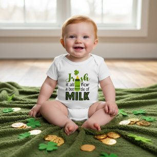 Alles Irische für eine Flasche Milch St. Patrick Baby Strampler