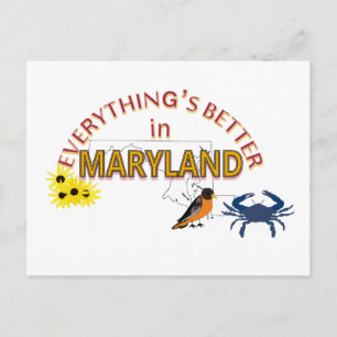 Alles ist besser in Maryland Postcard Postkarte