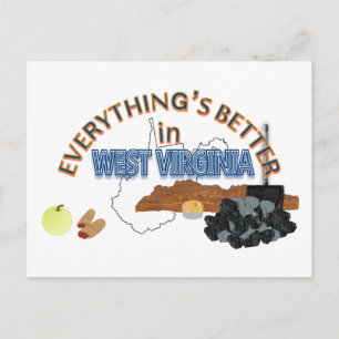 Alles ist besser in West Virginia Postkarte