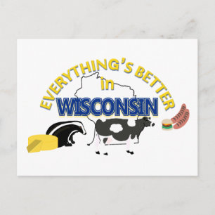Alles ist besser in Wisconsin Postcard Postkarte