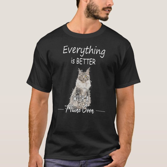 Alles ist besser mit einer Haube-Katzenkatze Ki T-Shirt (Vorderseite)