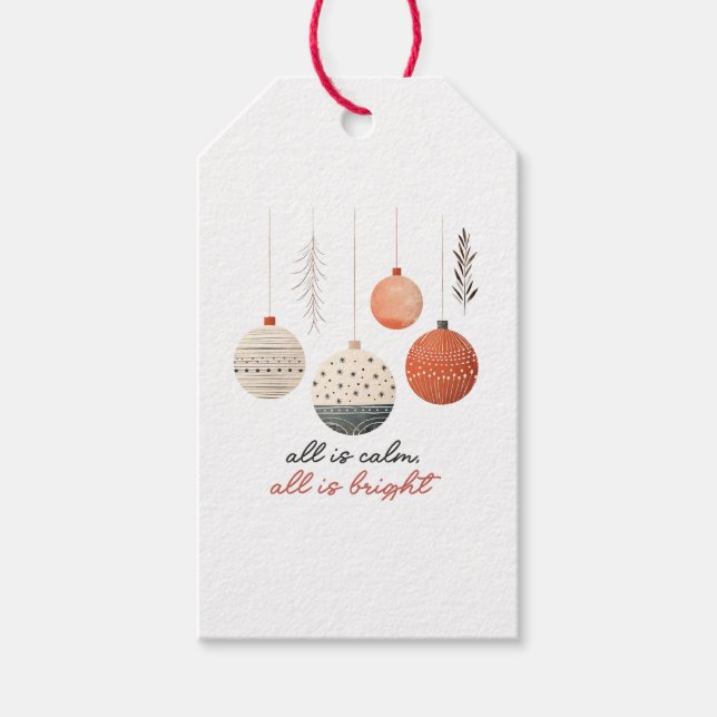 Alles ist Calm All, helle Weihnachten Geschenkanhänger (Vorderseite)