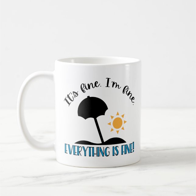 Alles ist Fine Quarantäne Beach Funny Zitat Kaffeetasse (Links)