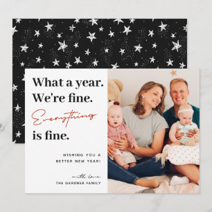 Alles ist Fine Script Fun Family Foto Feiertagskarte