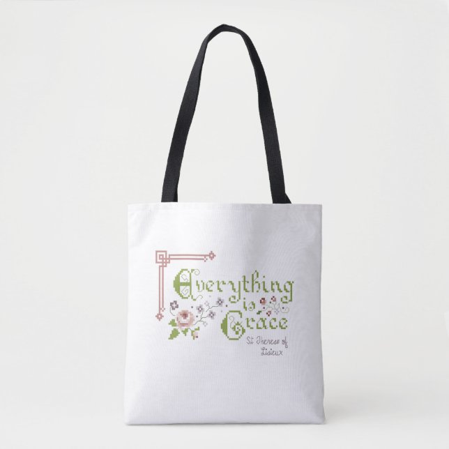 Alles ist Grace, St. Therese von Lisieux mit Logo Tasche (Vorderseite)