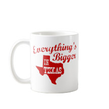 Alles ist größer in Texas Staat Form Tasse