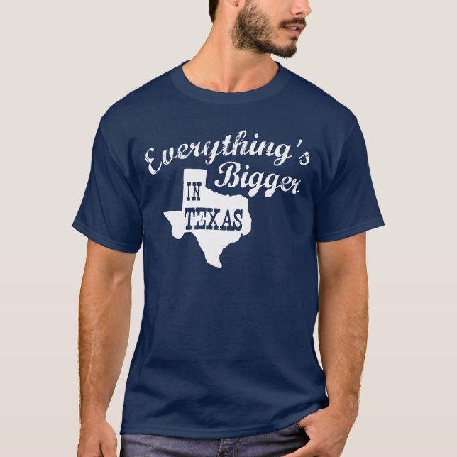 Alles ist größer in Texas Staat Shape Men Shirt (Vorderseite)