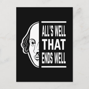 Alles ist gut, dass endet gut Shakespeare Zitat Postkarte