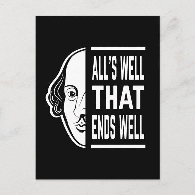 Alles ist gut, dass endet gut Shakespeare Zitat Postkarte (Vorderseite)